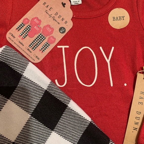 Rae Dunn JOY Christmas matching family set Pajama set NWT - Picture 2 of 7